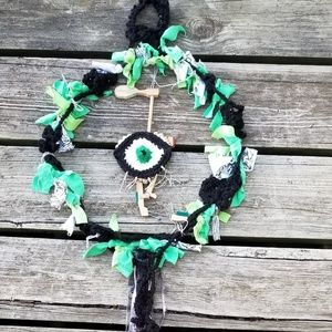 Wreath Eye Assemblage Oddities Wall Art Upcycled